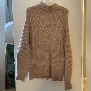 Chunky Turtleneck Knit Sweater (Mauve/Dusty Pink)
